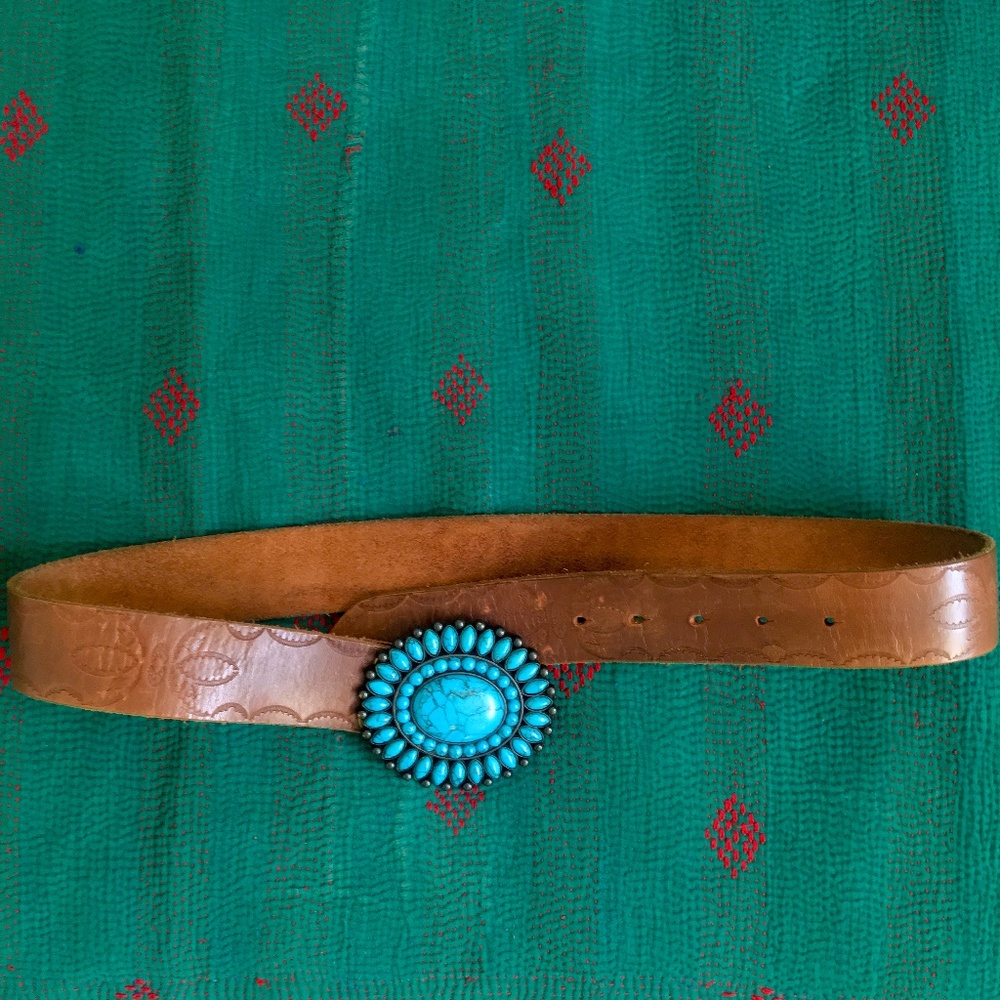 Lucky Brand Belt with Turquoise Buckle